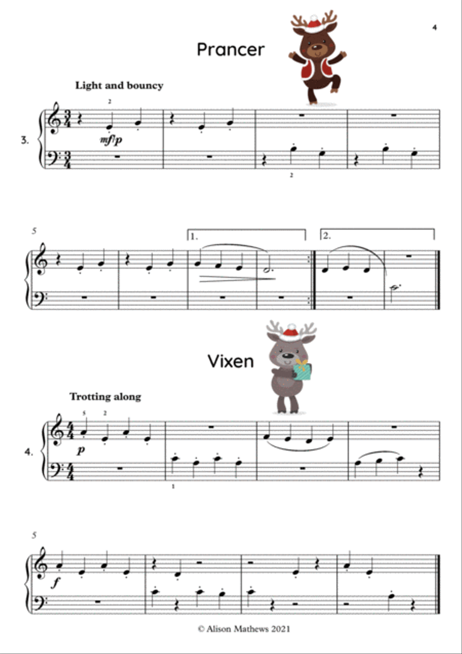 Little Reindeer in a Row! Piano Method scores gallery preview page 5