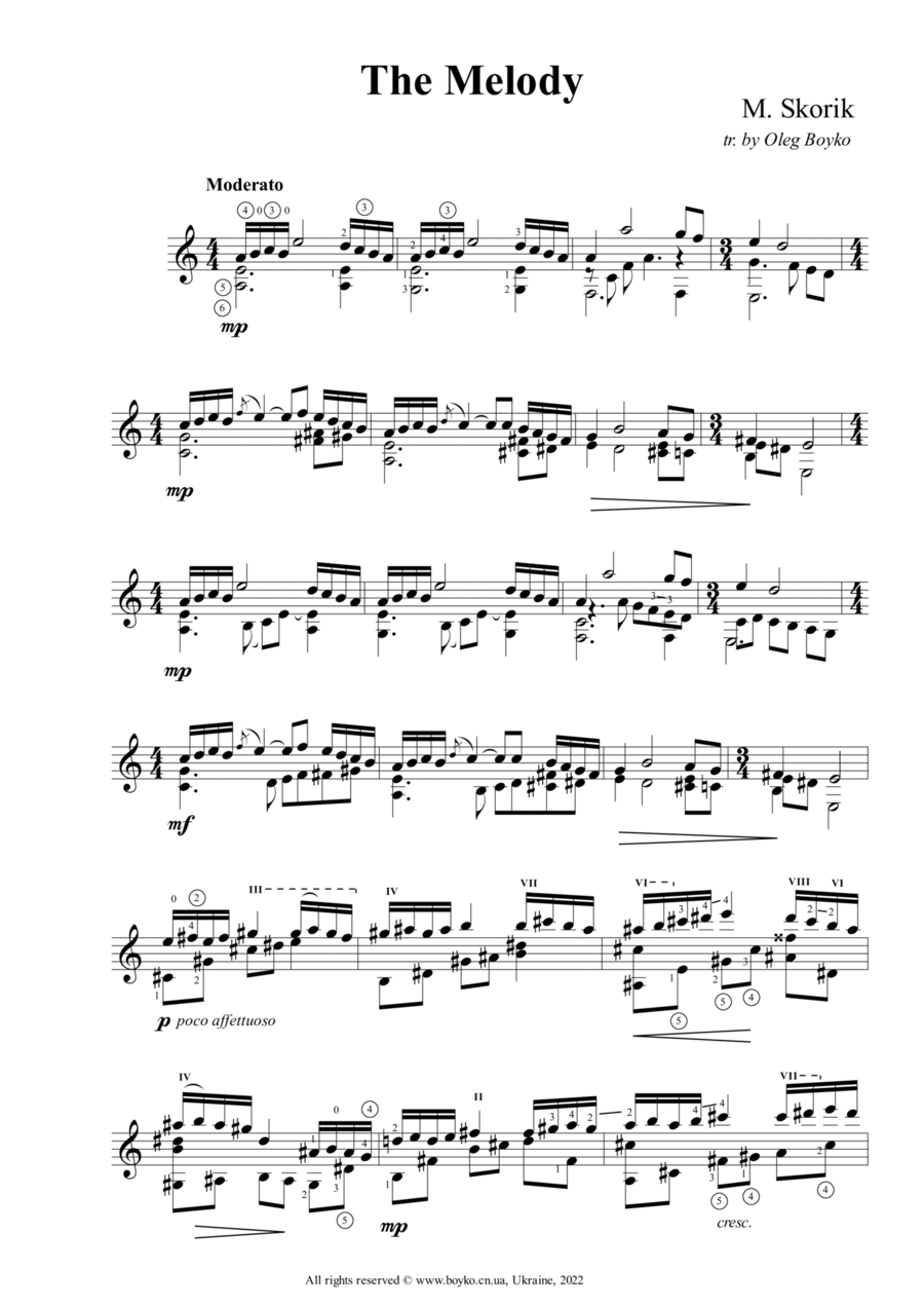 The Melody Acoustic Guitar scores gallery preview page 1