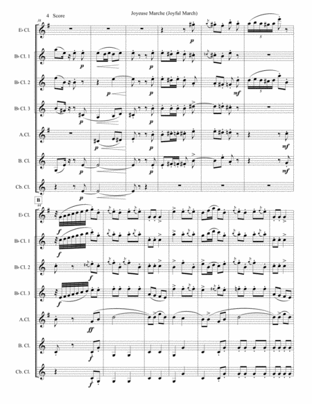 Joyeuse Marche (Joyful March) for Clarinet Choir image number null