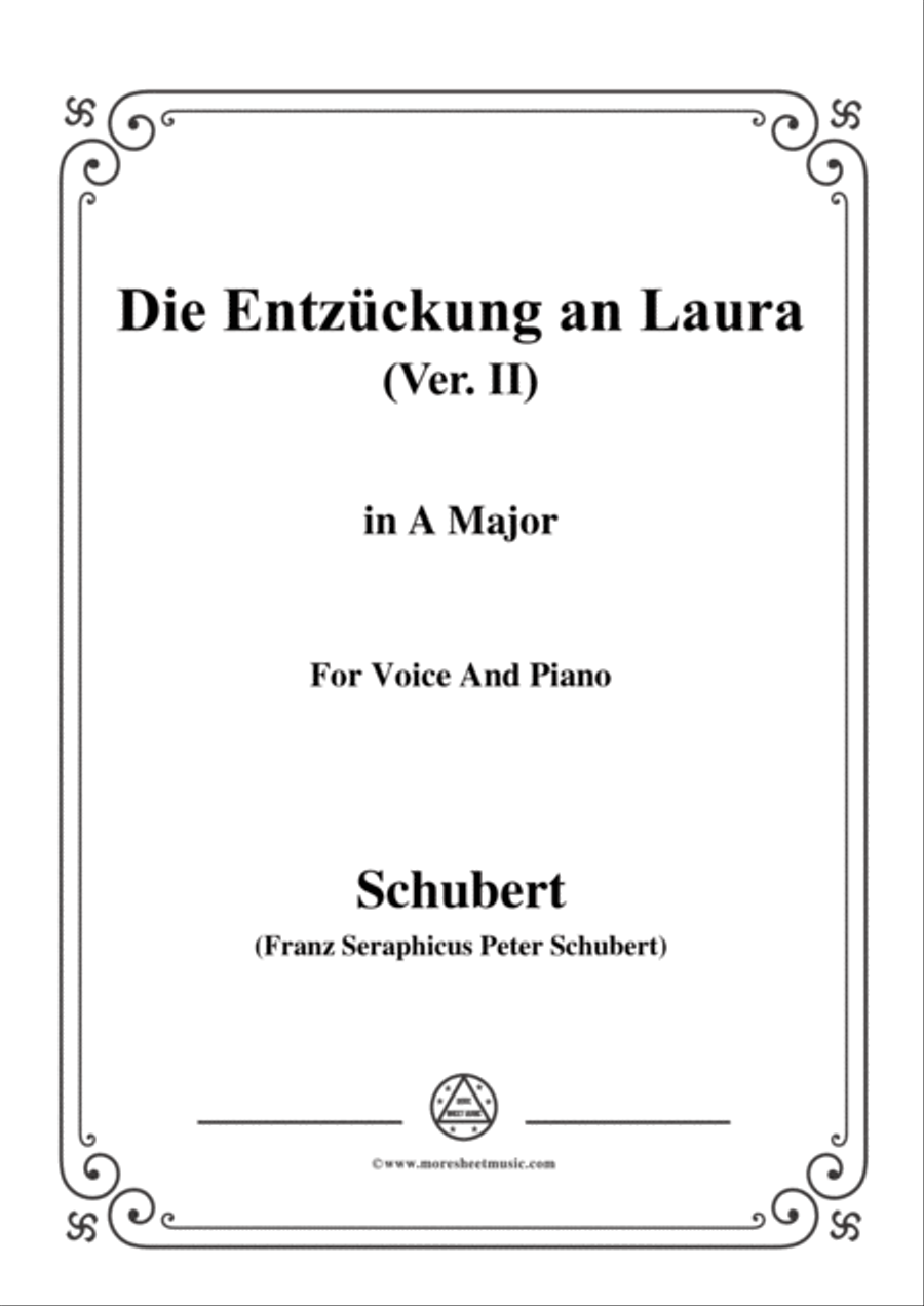 Schubert-Die Entzückung an Laura(Version II),D.577,in A Major,for Voice&Piano Voice scores gallery preview page 1
