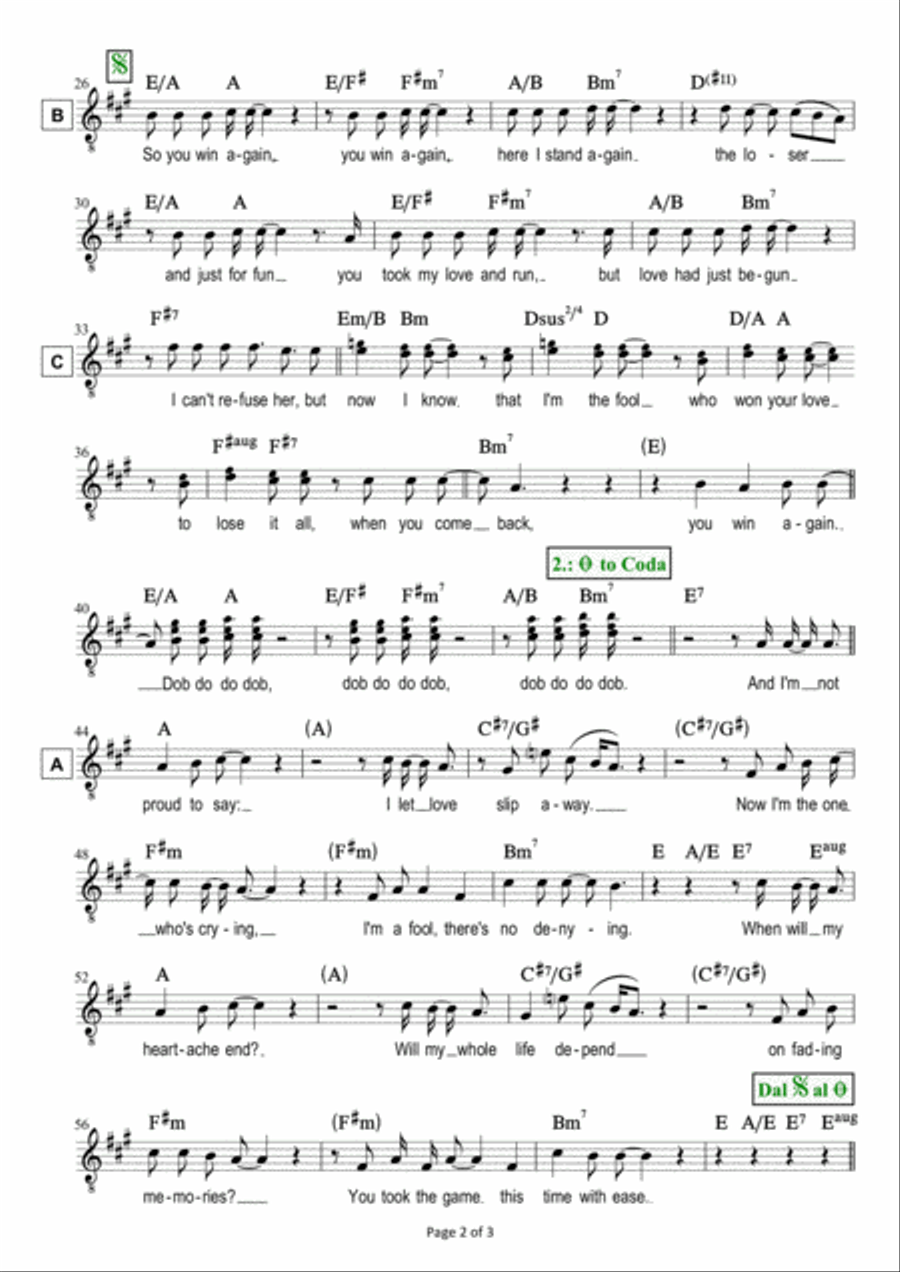 So You Win Again So You Win Again Piano scores gallery preview page 2