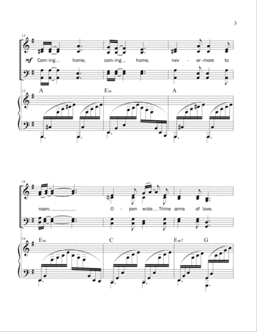 Coming Home by Ken Young for SATB Choir 4-Part scores gallery preview page 3