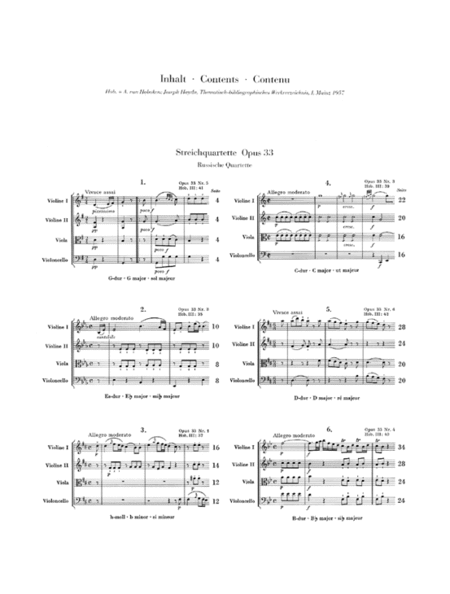 String Quartets, Vol. V, Op. 33 (Russian Quartets)