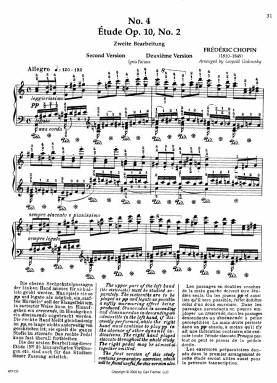 Godowsky Collection, Volume 3 - 53 Studies On Etudes Of Frederic Chopin And Other Chopin Arrangements Piano Method scores gallery preview page 2