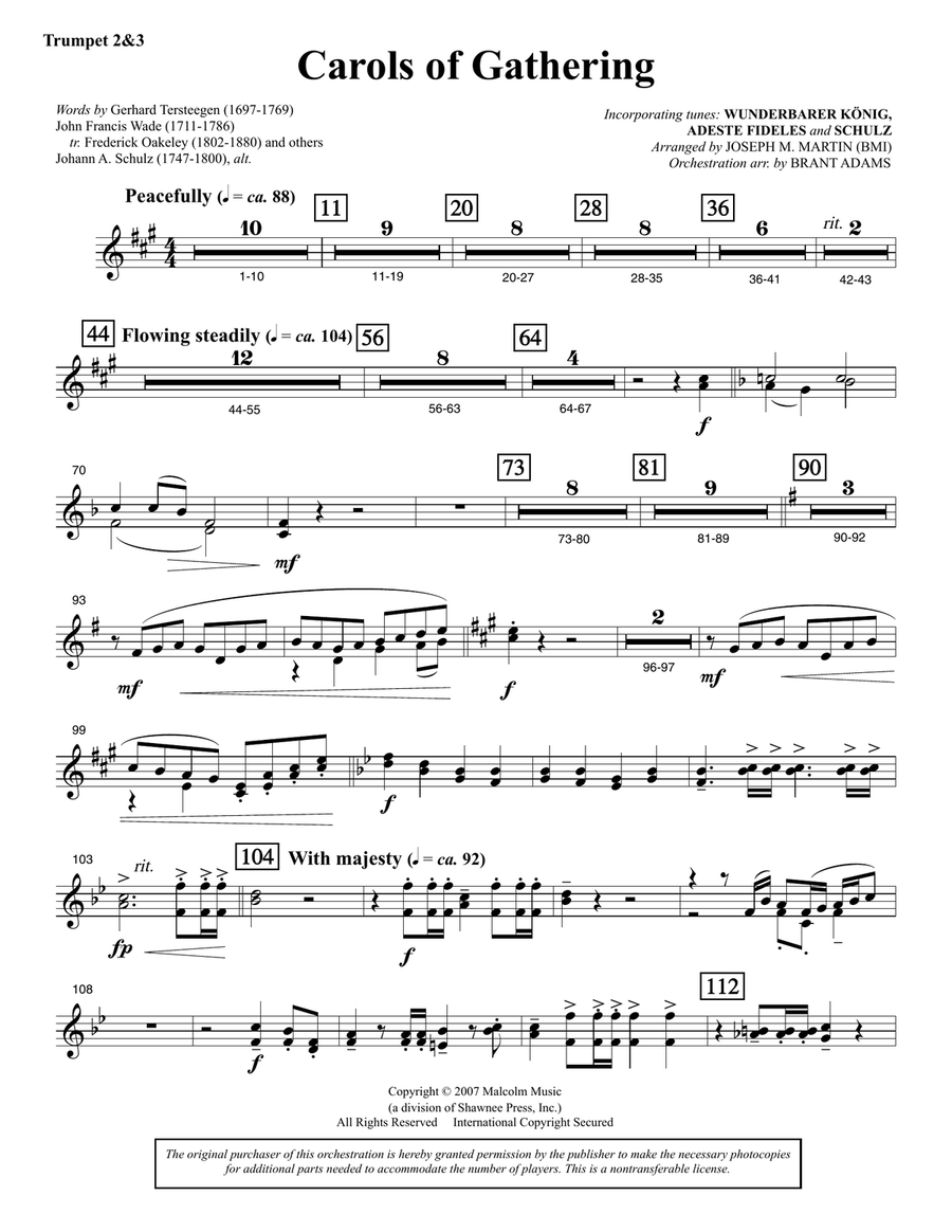 Carols Of Gathering (from Season Of Wonders) - Bb Trumpet 2,3