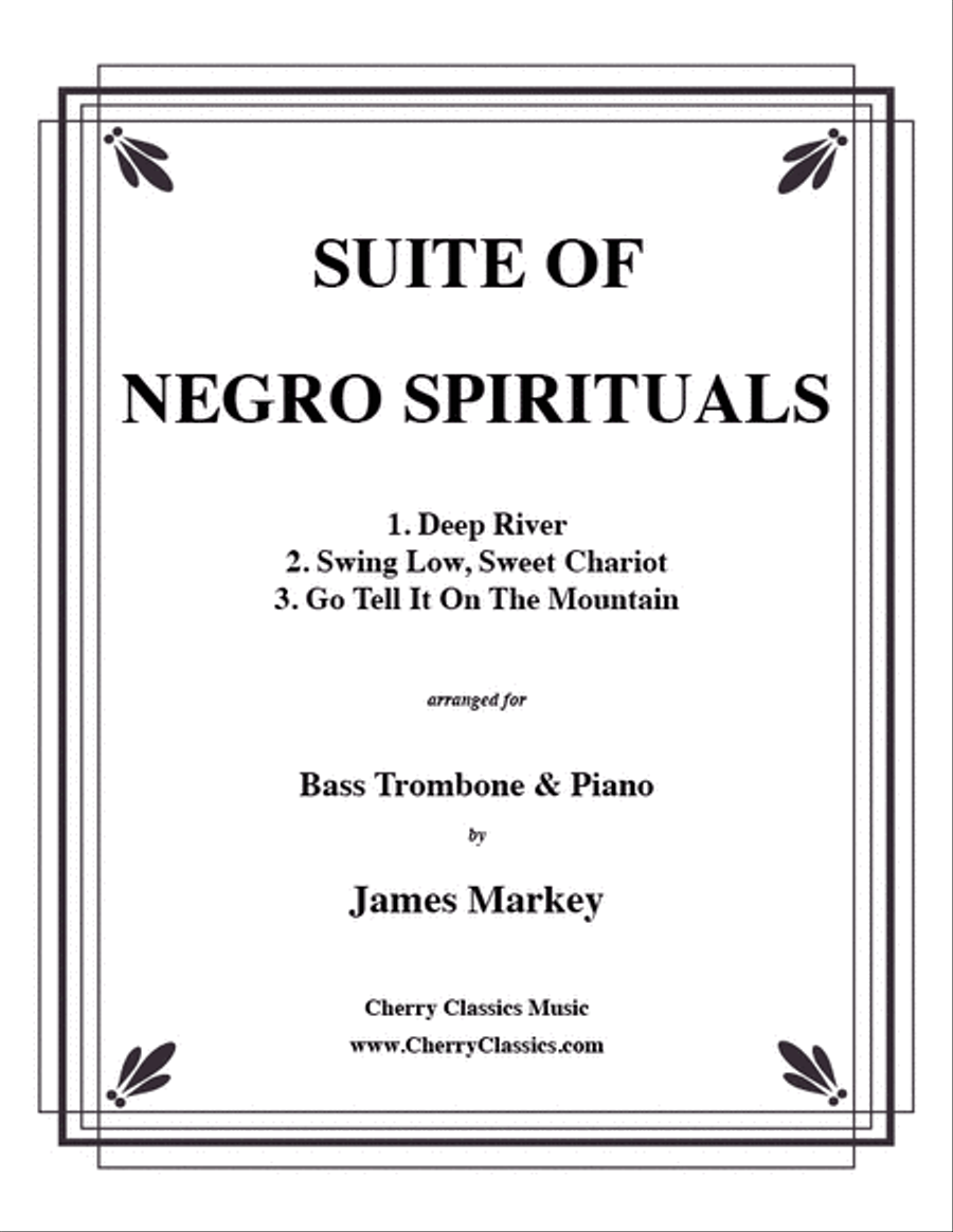 Three Negro Spirituals for Bass Trombone & Piano Trombone scores gallery preview page 1