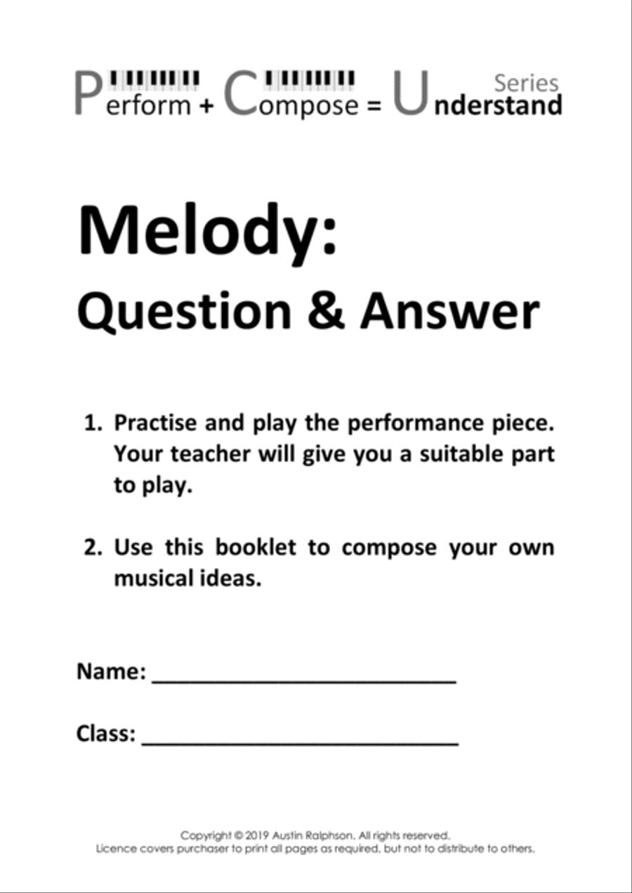 Melody: Question Answer educational pack - Perform Compose Understand PCU Series School and Community scores gallery preview page 5