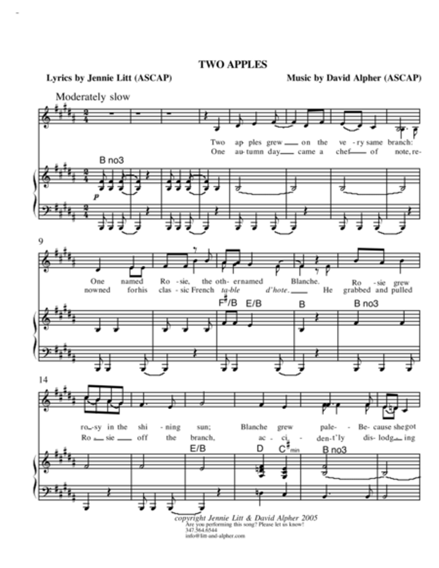 Two Apples Two Apples Voice scores gallery preview page 1