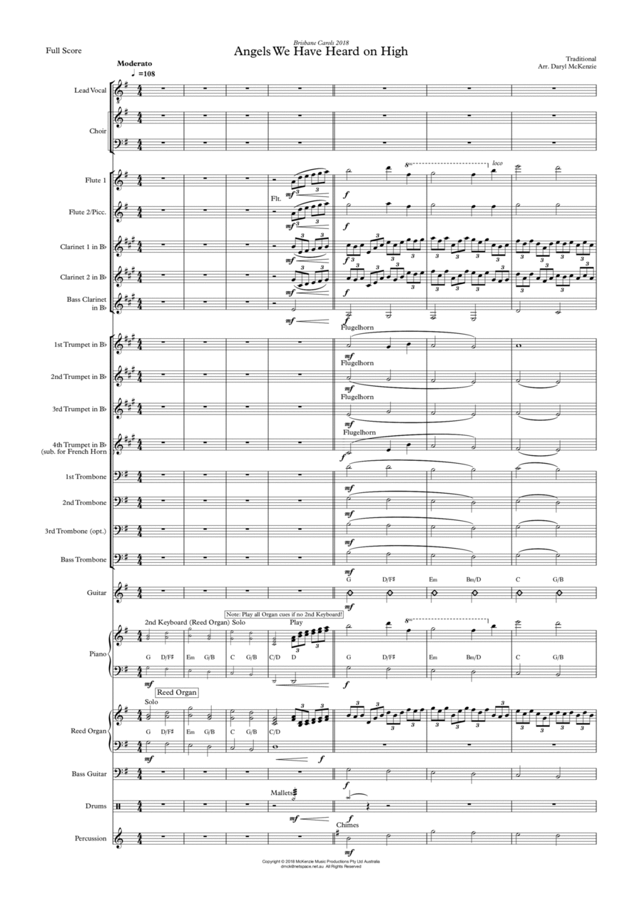 Angels We Have Heard on High (Gloria in Excelsis Deo)- Andrea Bocelli- Voice, Choir and Big Band Choir scores gallery preview page 1