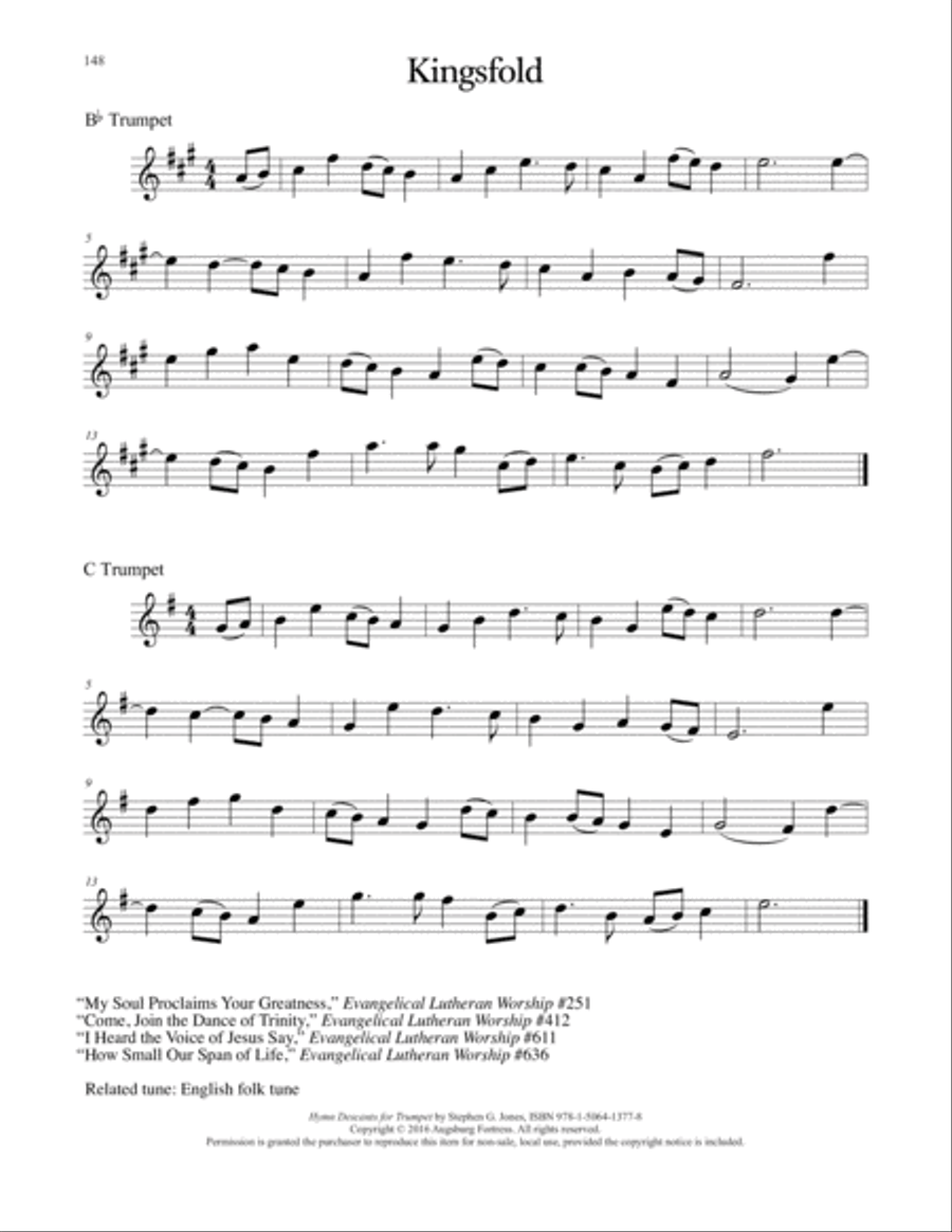 Hymn Descants for Trumpet C Trumpet scores gallery preview page 149
