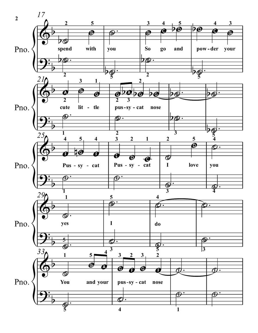 What's New Pussycat? What's New Pussycat? Easy Piano scores gallery preview page 2
