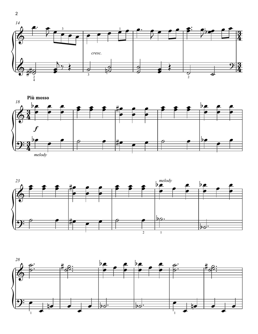 Swan Lake, Op. 20 (Theme) Easy Piano scores gallery preview page 2