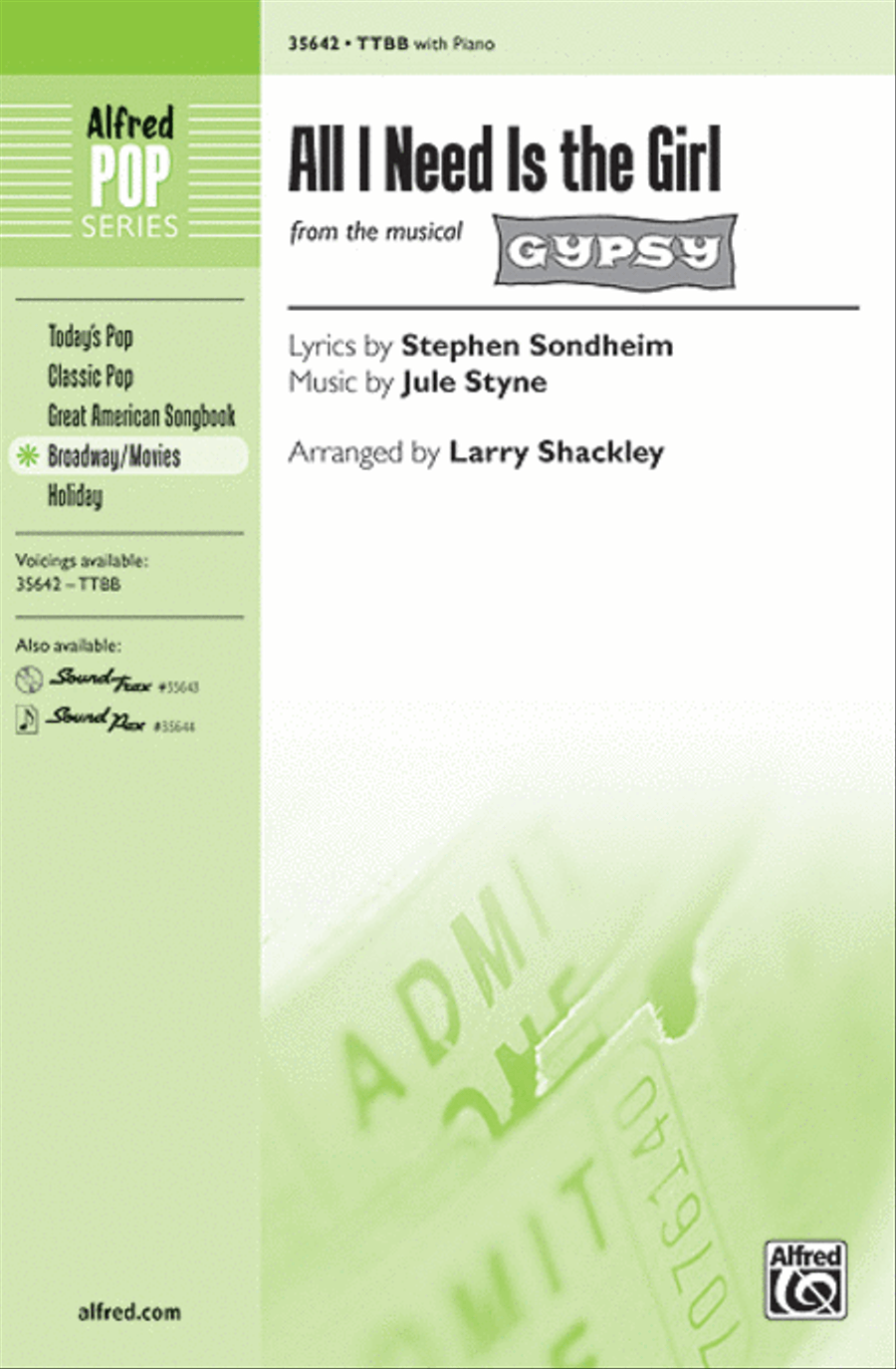 All I Need Is the Girl Men's Choir scores gallery preview page 1