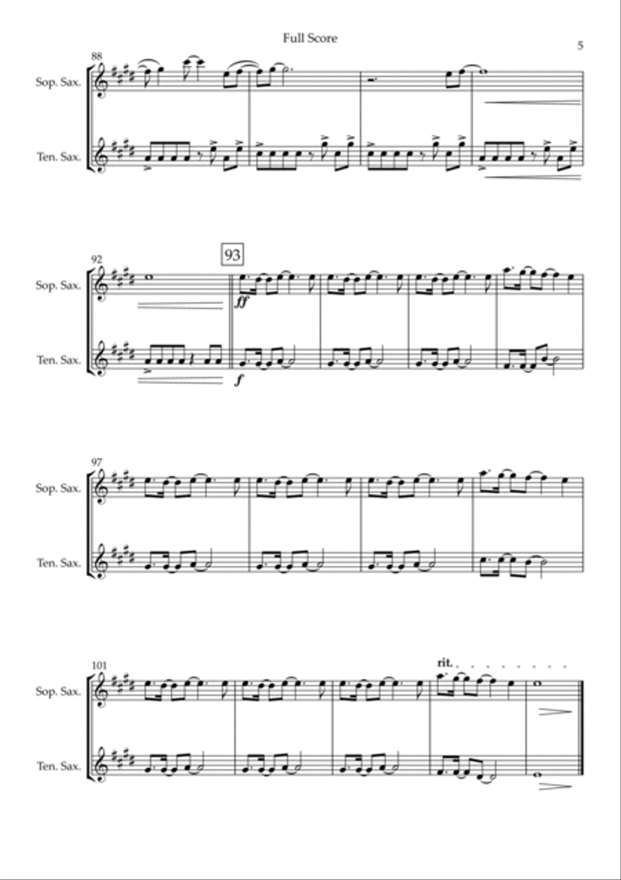 Without You Without You Tenor Saxophone scores gallery preview page 5