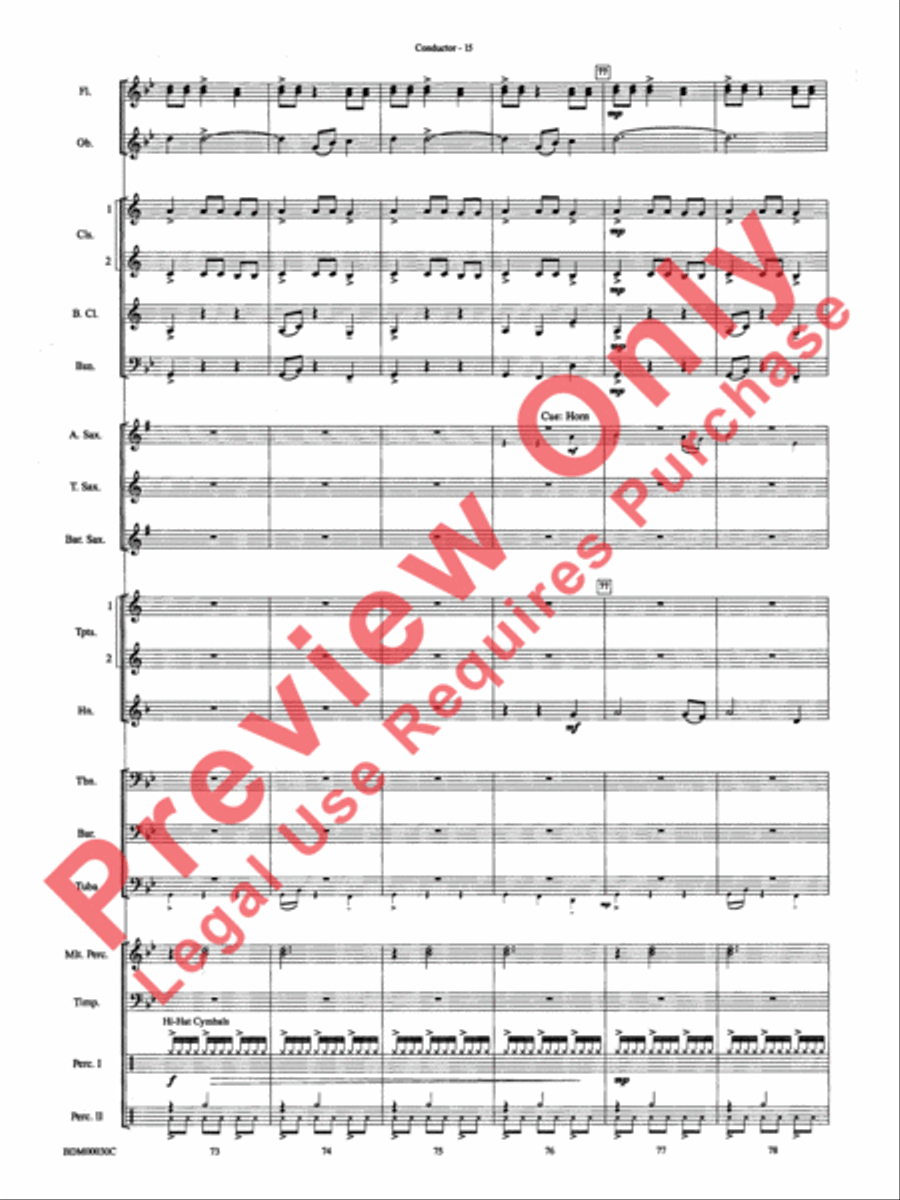 The Great Locomotive Chase Concert Band scores gallery preview page 21