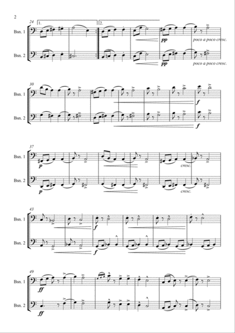 Slavonic Dance No. 1 Op. 46 arranged for Bassoon Duet Woodwind Duet scores gallery preview page 4