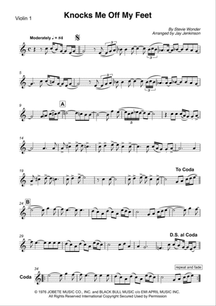 Knocks Me Off My Feet String Quartet scores gallery preview page 2