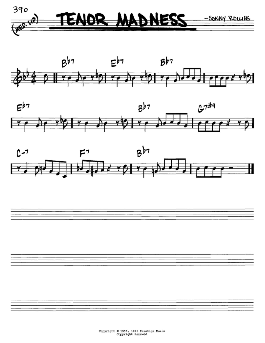 Tenor Madness Piano scores gallery preview page 1