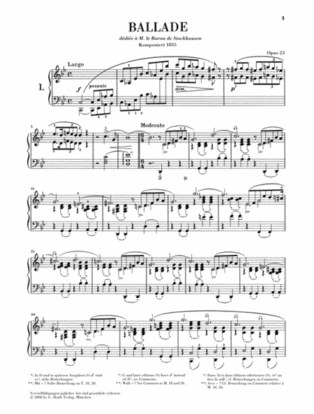 Frederic Chopin – Ballades by Frederic Chopin Piano Solo - Sheet Music