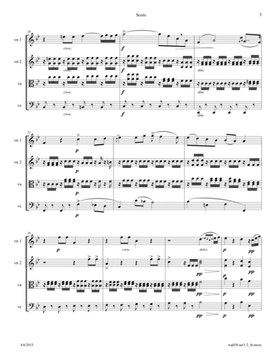 Gluck: Aria from Paride ed Elena "O del mio dolce ardor" arr. for String Quartet image number null