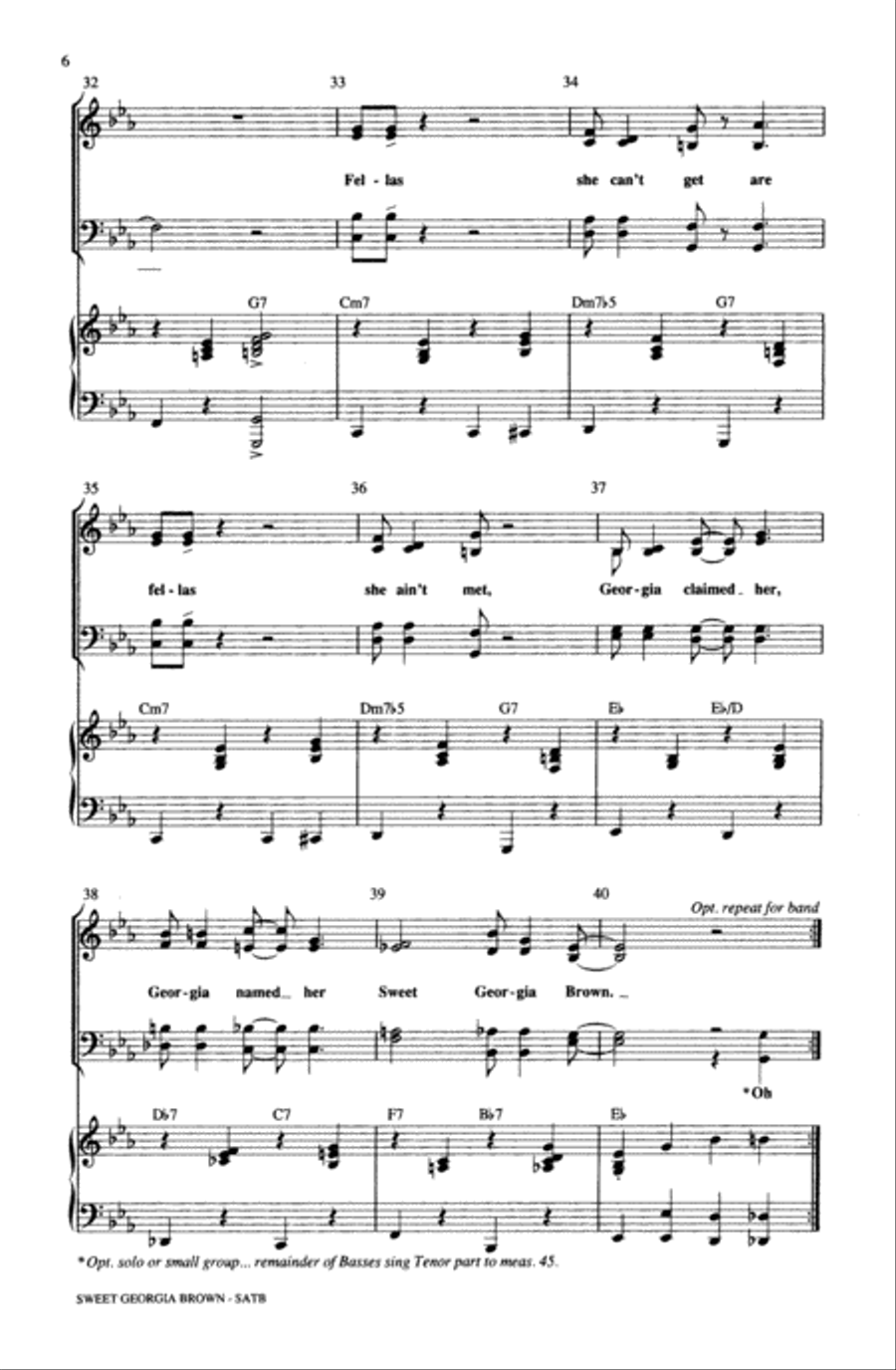 Sweet Georgia Brown Choir scores gallery preview page 5