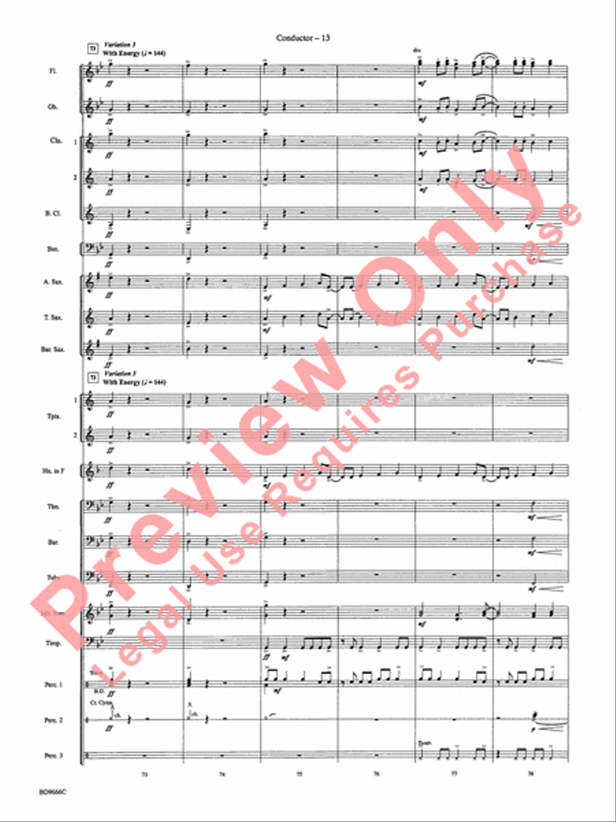 Hymnsong Variants Concert Band scores gallery preview page 16