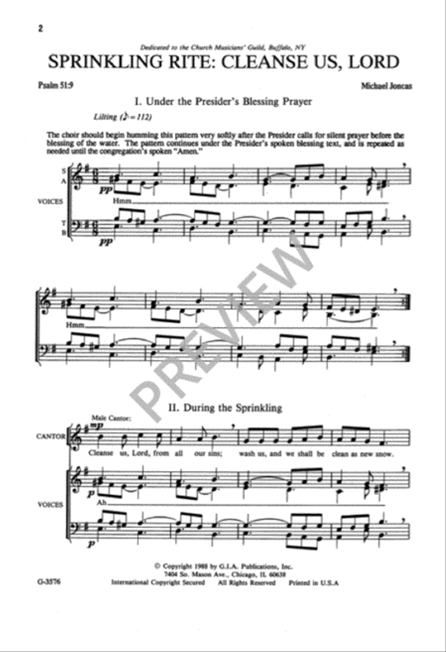 Sprinkling Rite: Cleanse Us, Lord 4-Part scores gallery preview page 3