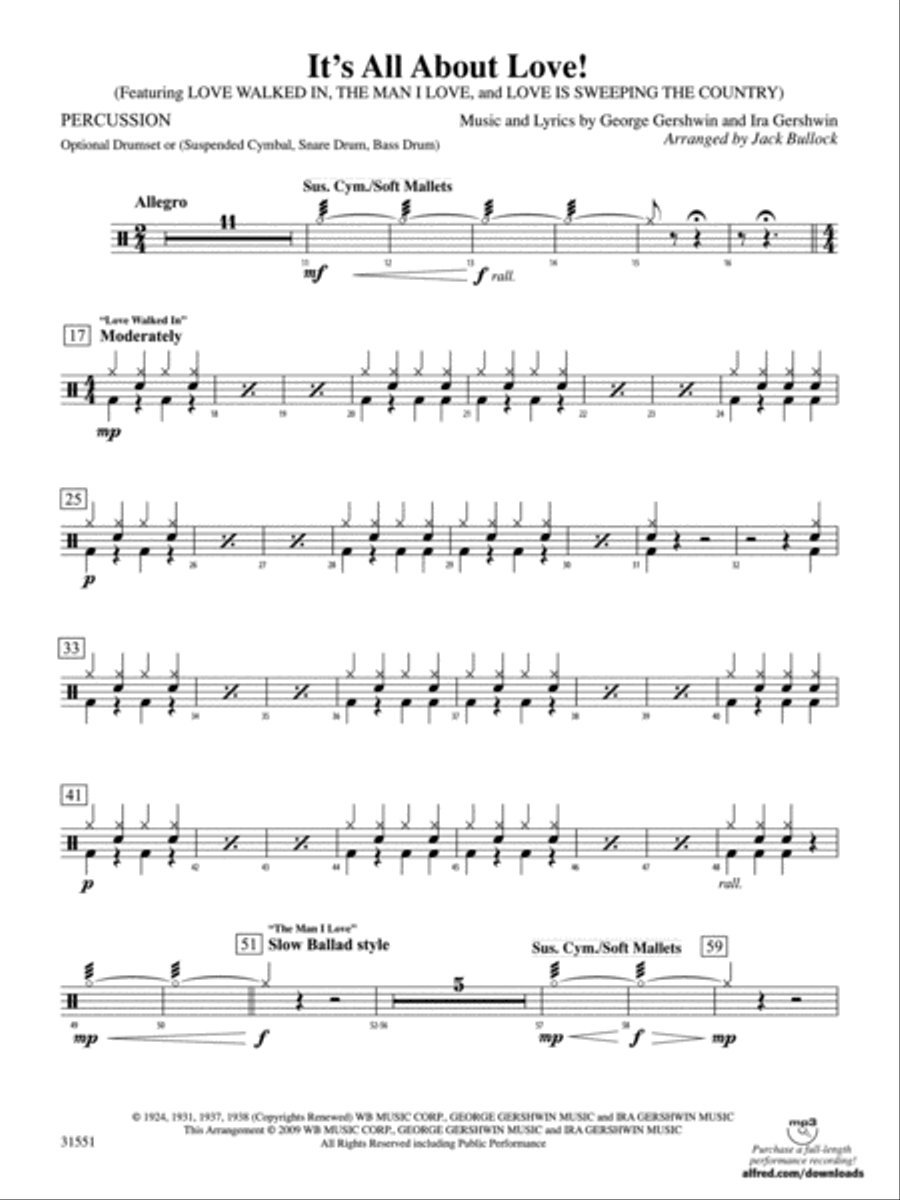 It's All About Love!: 1st Percussion Full Orchestra scores gallery preview page 1