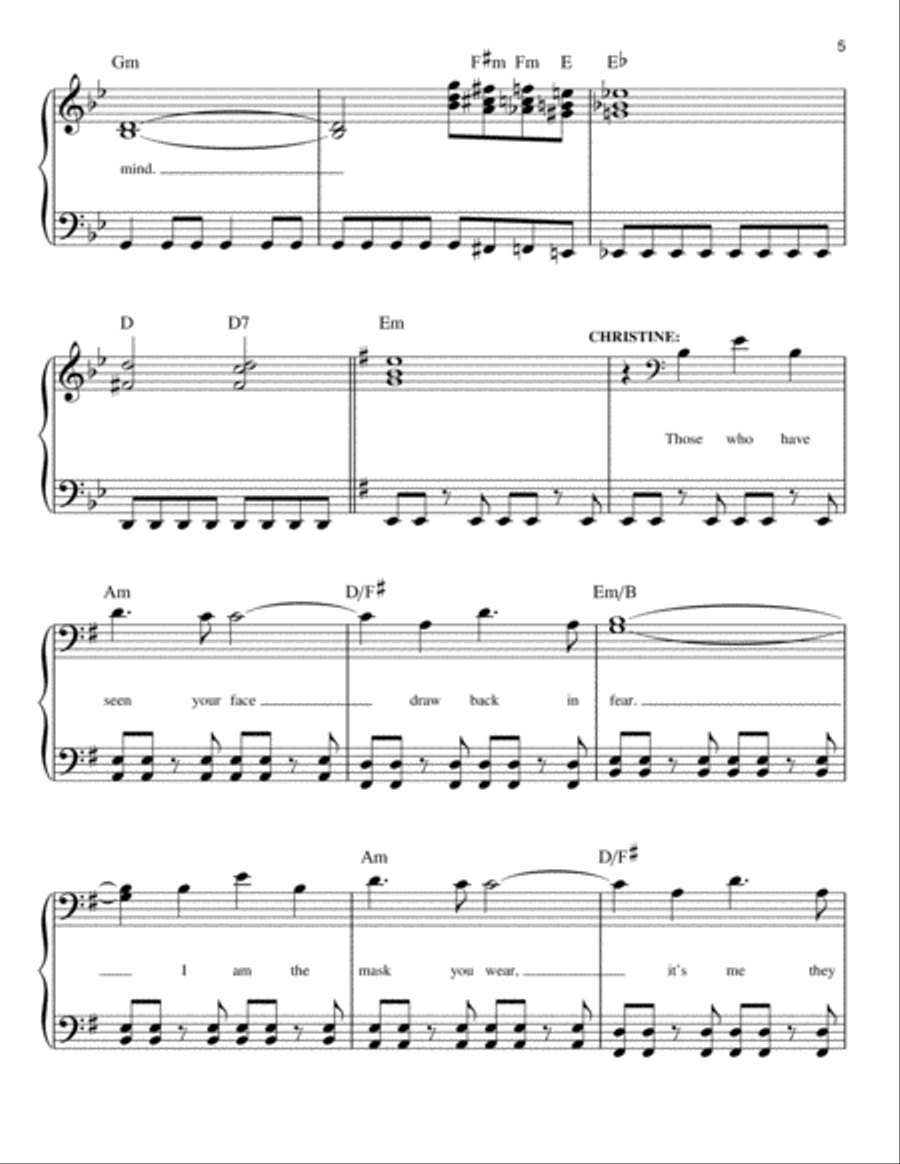 The Phantom Of The Opera Easy Piano scores gallery preview page 5