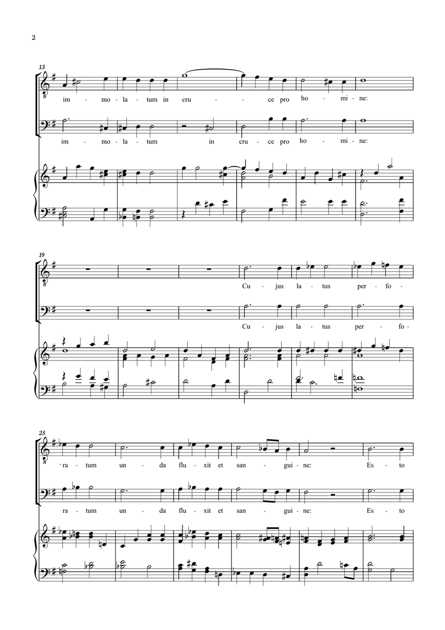 Ave Verum Corpus - Mozart for Choir (Tenor and Bass) with accompaniment. TB scores gallery preview page 2