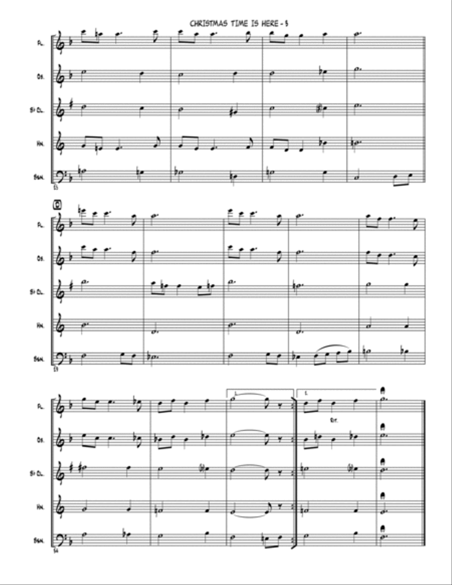 Christmas Time Is Here Christmas Time Is Here Woodwind Quintet scores gallery preview page 4