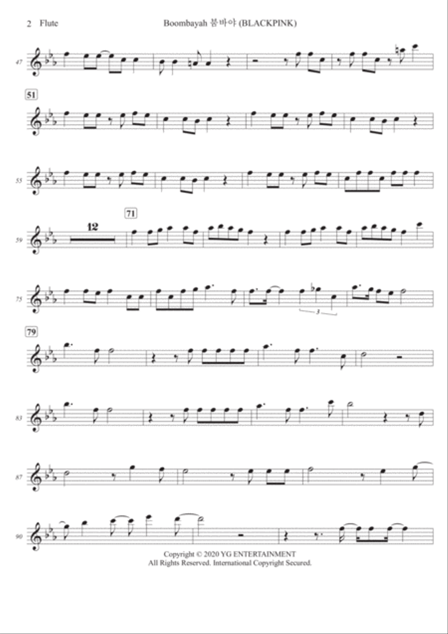 Boombayah Flute Solo scores gallery preview page 2