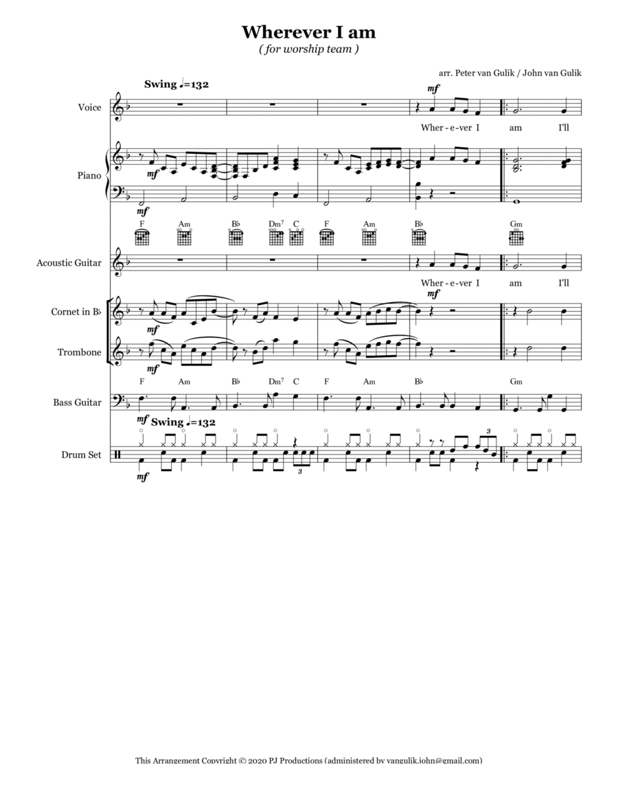 Wherever I am Small Ensemble scores gallery preview page 1