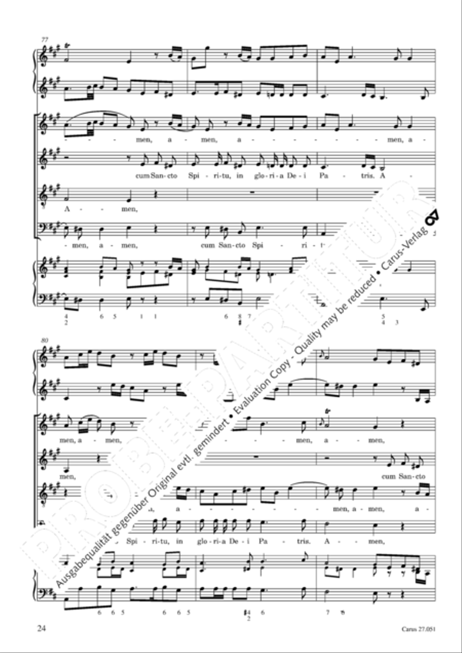 Missa in A Major 4-Part scores gallery preview page 25