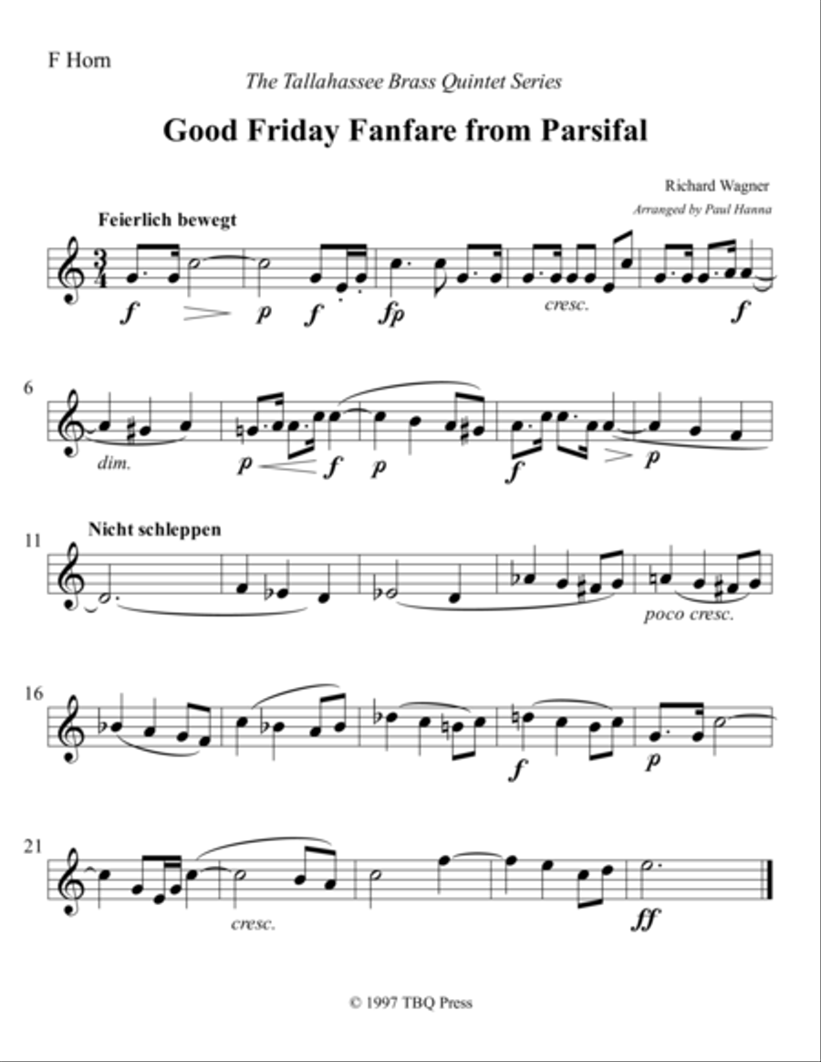 Good Friday Music from Parsifal Brass Ensemble scores gallery preview page 3