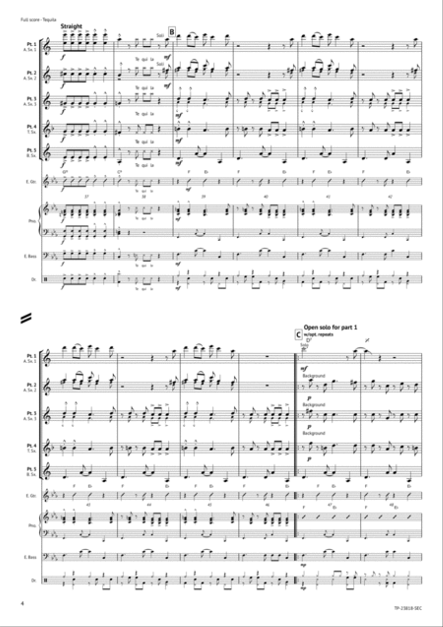 Tequila Woodwind Ensemble scores gallery preview page 5