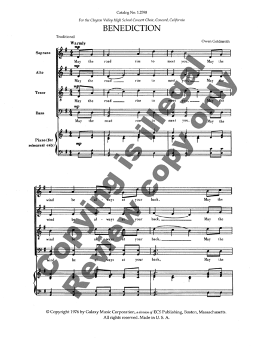Benediction Benediction 4-Part scores gallery preview page 5