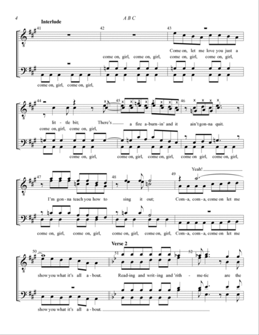 ABC (arr. David Wright) TTBB scores gallery preview page 4