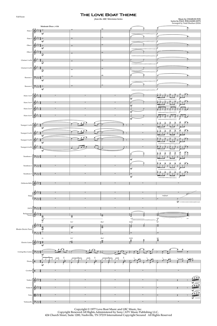 Love Boat Theme Love Boat Theme Full Orchestra scores gallery preview page 1