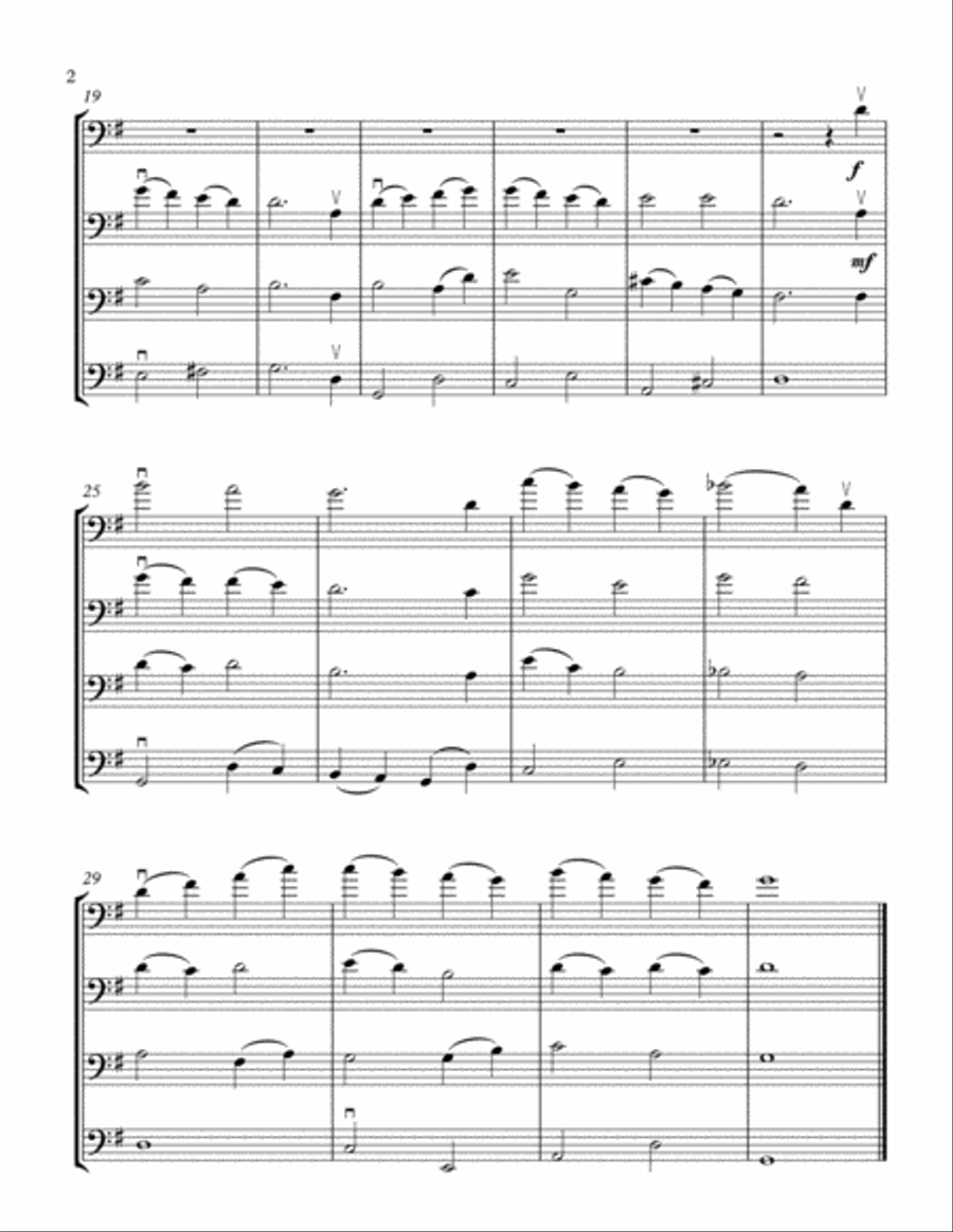 In Honor of Emmanuel Double Bass Quartet String Quartet scores gallery preview page 2