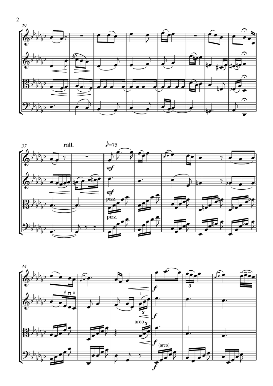 Song to the moon / Mesicku na nebi hlubokem String Quartet scores gallery preview page 2