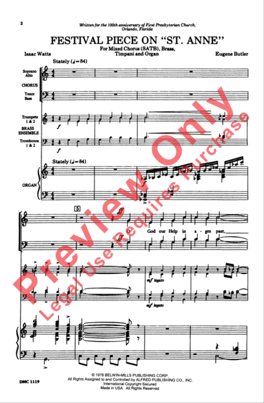 Festival Piece on St. Anne 4-Part scores gallery preview page 2