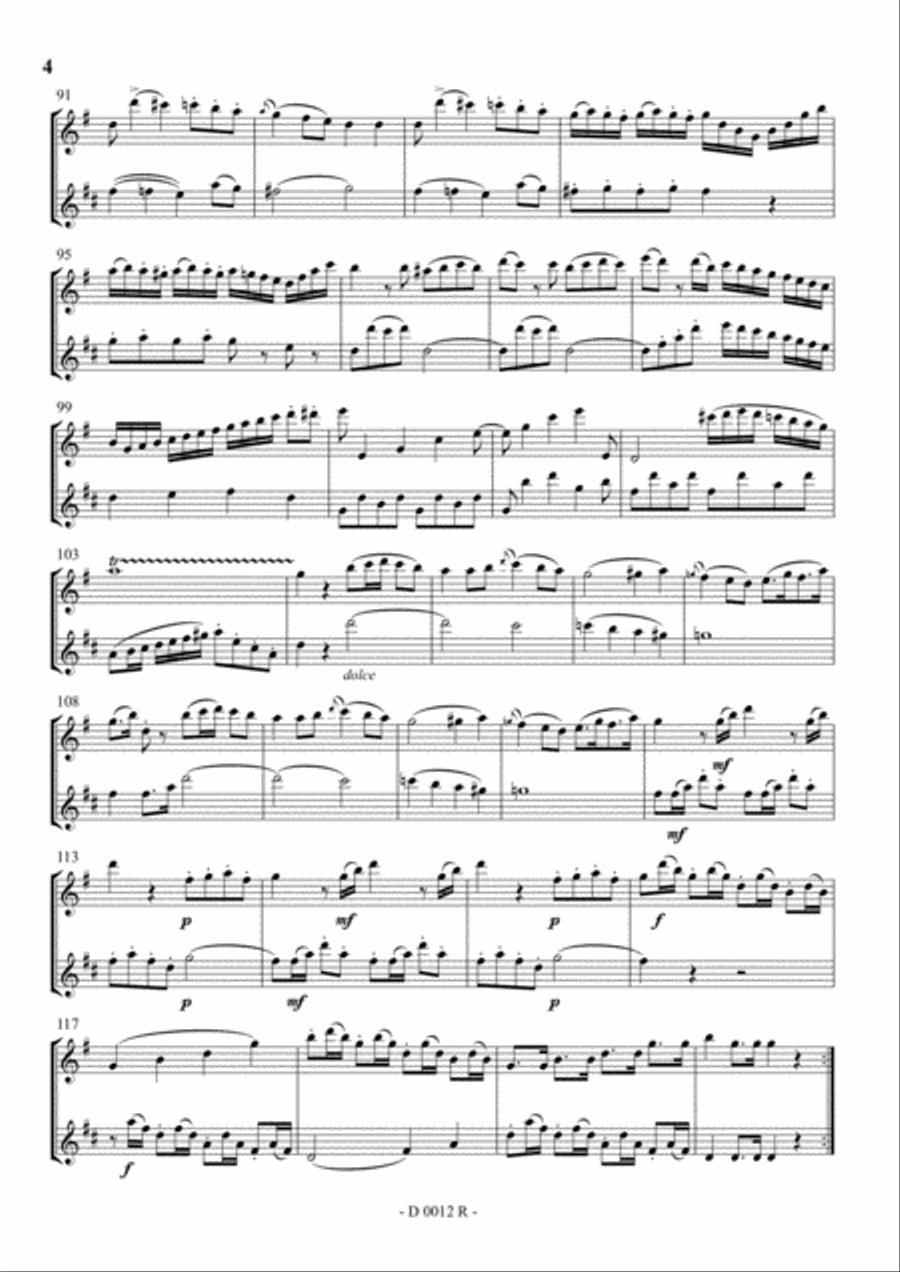 Drei Duos for Soprano and Baritone Saxophone WoO 27 (n° 2) Woodwind Duet scores gallery preview page 4