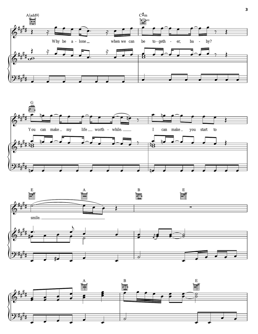 To Be With You Piano, Vocal, Guitar scores gallery preview page 3