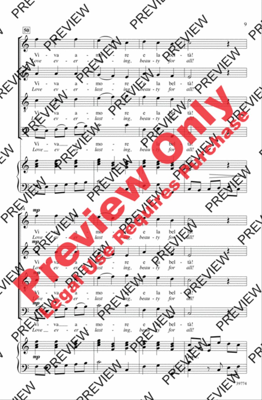 Viva Amore 4-Part scores gallery preview page 8