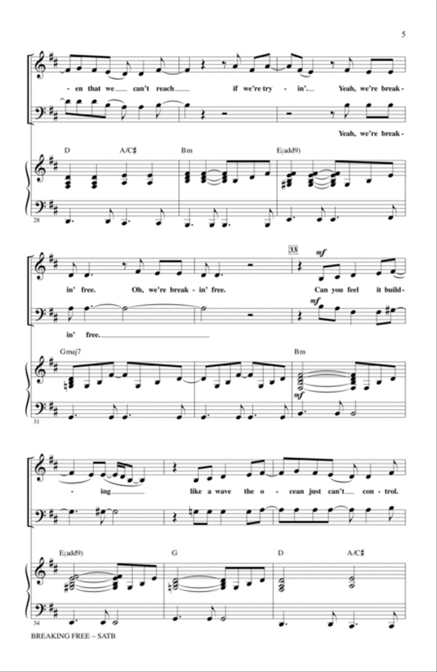 Breaking Free (from High School Musical) (arr. Roger Emerson) 4-Part scores gallery preview page 4