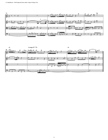 Fugue 15 from Well-Tempered Clavier, Book 1 (String Quartet) image number null