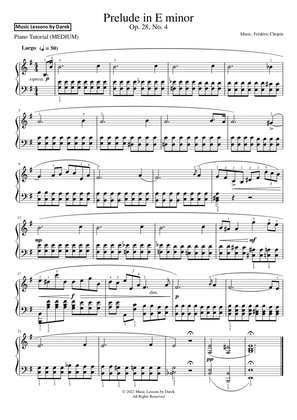 Book cover for Prelude in E minor (MEDIUM PIANO) Op. 28, No. 4 [Frédéric Chopin]