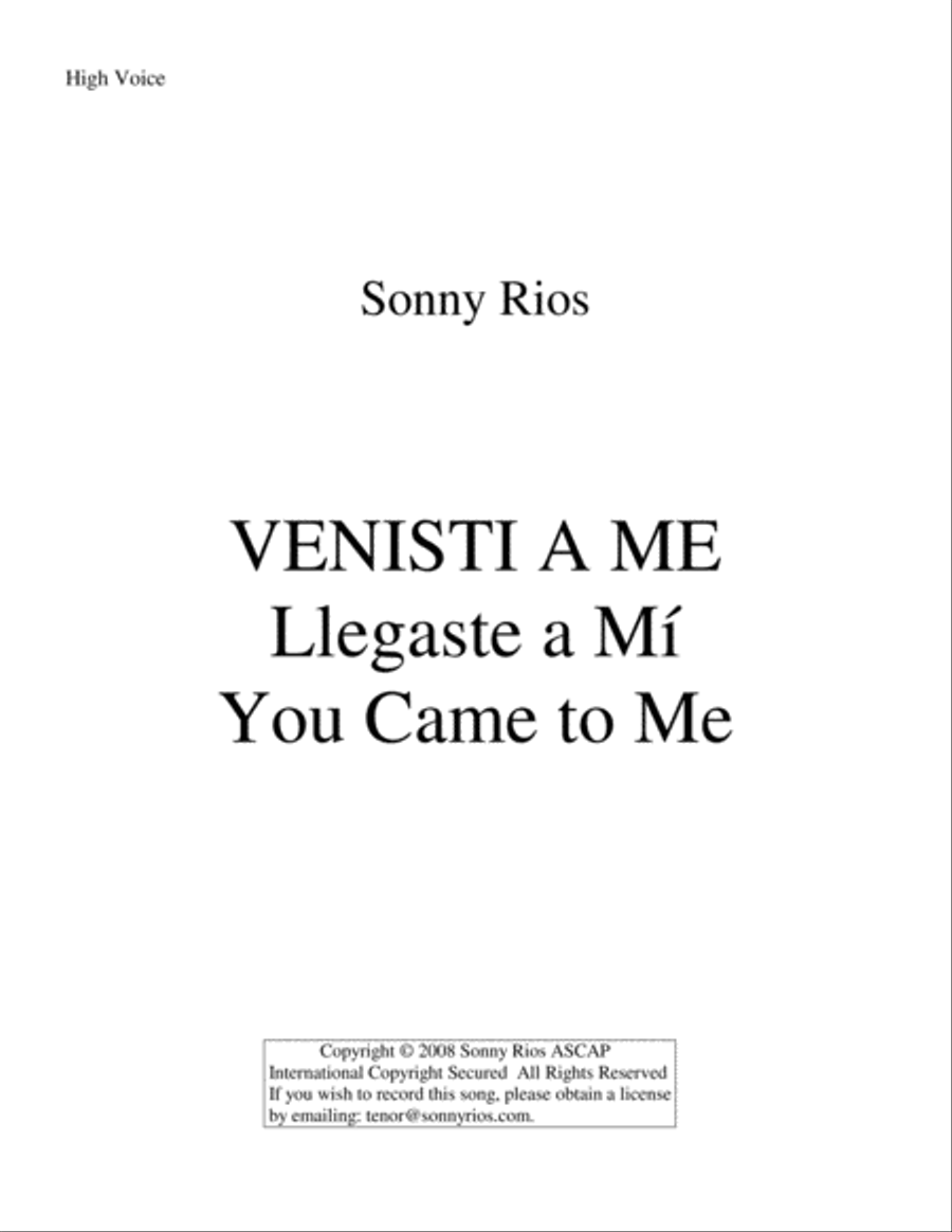 VENISTI A ME image number null