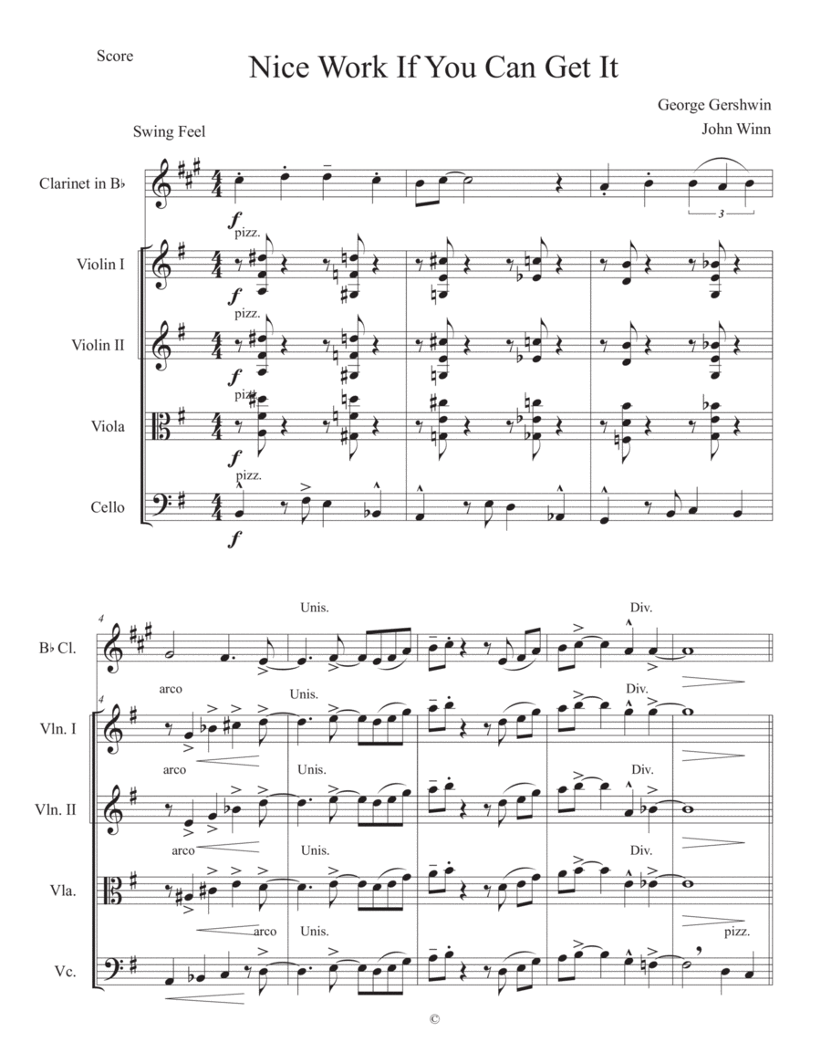 Nice Work If You Can Get It Chamber Orchestra scores gallery preview page 1